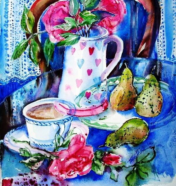 Still Life Poster featuring the painting Still Life with Roses by Trudi Doyle