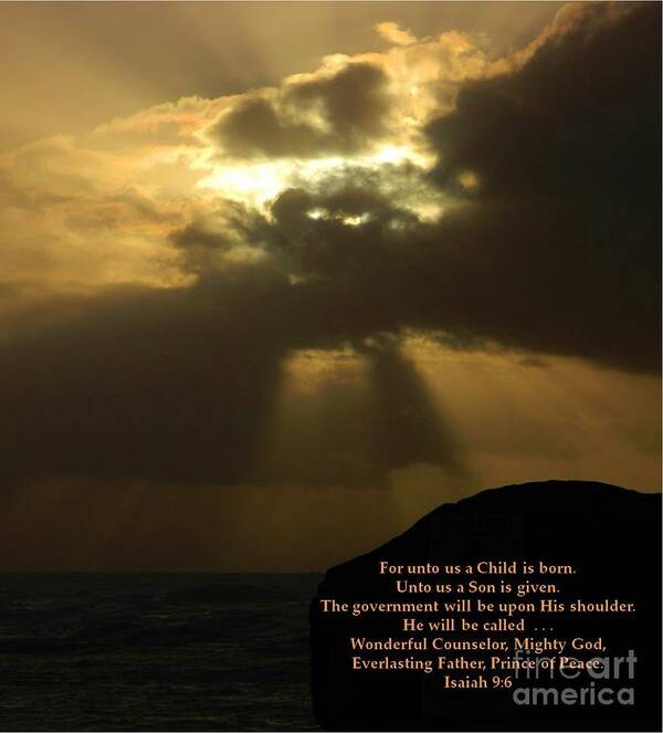 Nature Poster featuring the photograph Sun Rays of Isaiah nine six by Gallery Of Hope 