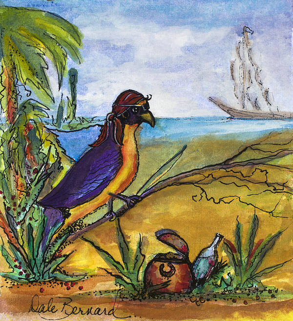 Violaceous Euphonia Poster featuring the painting When Birds Of Paradise Go Bad by Dale Bernard