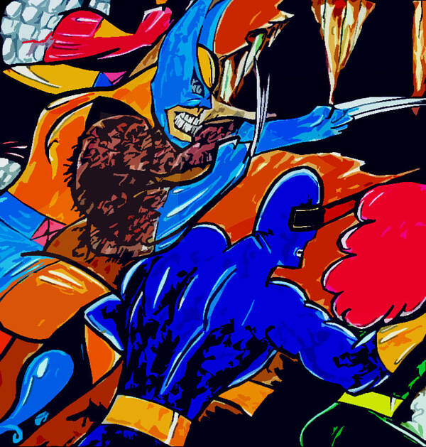 Superhero Art Poster featuring the drawing Wolverine -x-men by Jazzboy 