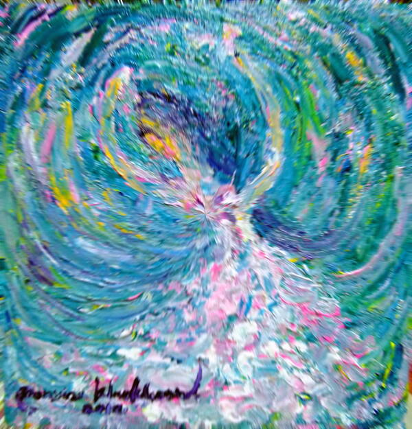  Abstract Poster featuring the painting My Art Become To Be My Happiness World by Wanvisa Klawklean
