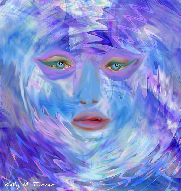 Digital Art Poster featuring the digital art Blue Waters by Kelly M Turner