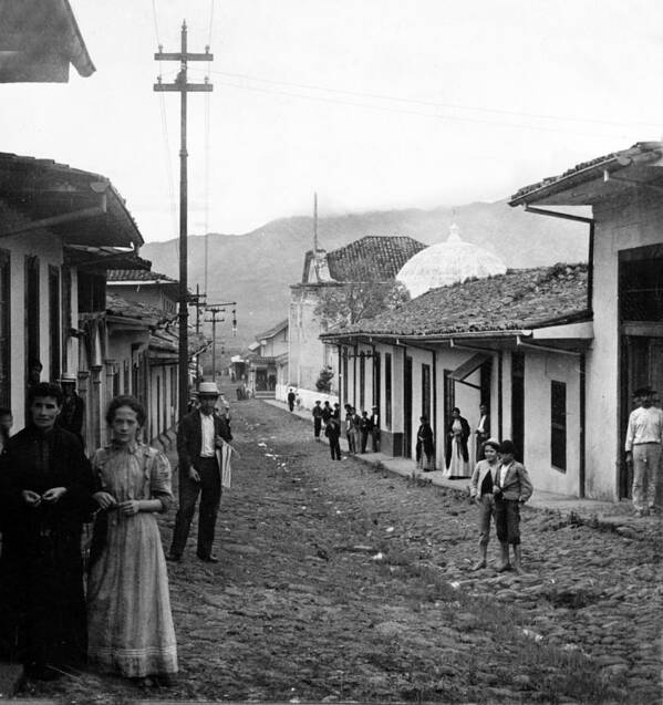costa Rica Poster featuring the photograph Costa Rica - Village Street Scene - c 1905 by International Images