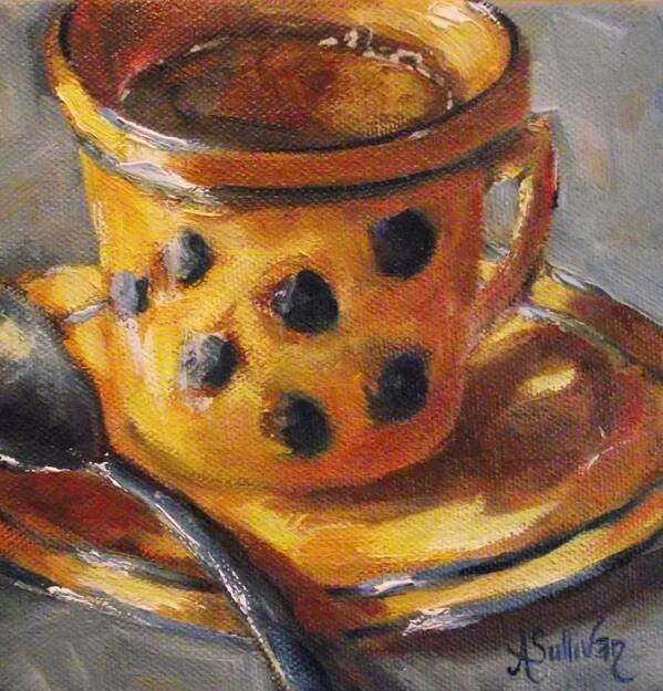 Coffee Poster featuring the painting It's Just Too Hot For Coffee by Angela Sullivan