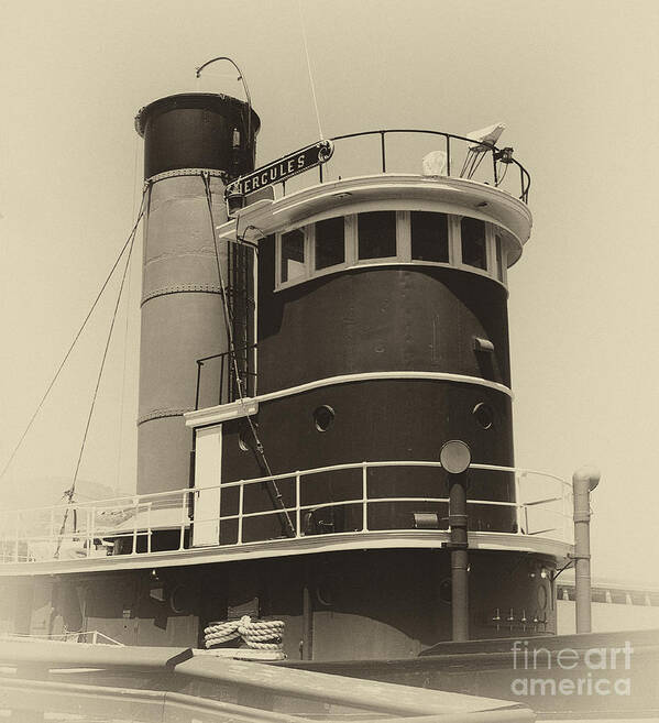 Tug Poster featuring the photograph Tug Boat Black and White by Jim And Emily Bush