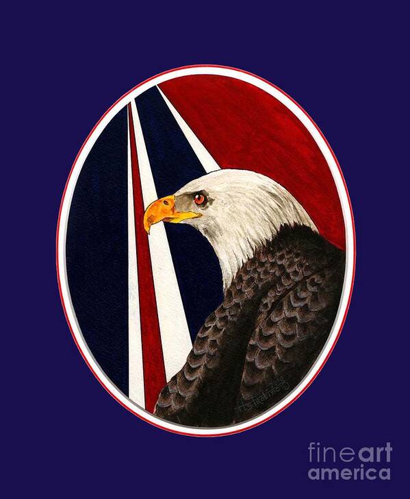 Eagles Poster featuring the painting Bald Eagle T-shirt by Herb Strobino