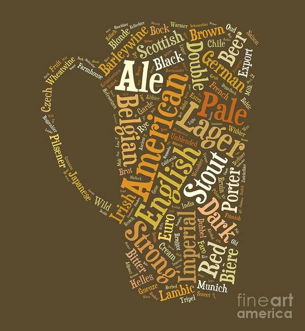 Beer Poster featuring the digital art Beer Lovers Tee by Edward Fielding