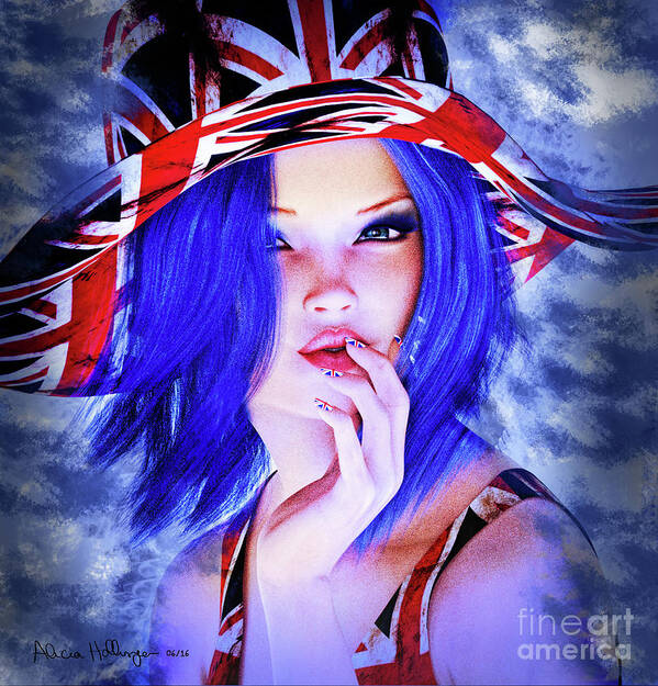 Brexit Poster featuring the digital art Brit Girl by Alicia Hollinger