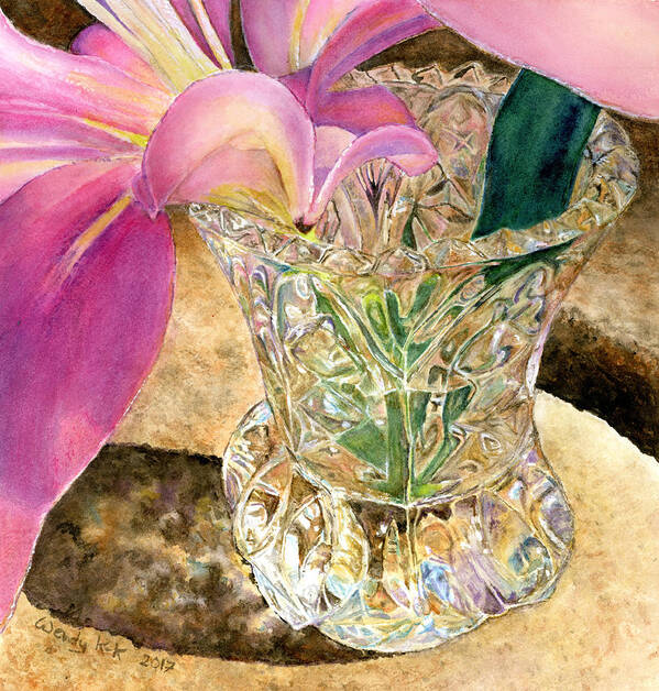 Lily Poster featuring the painting Crystalline Lily by Wendy Keeney-Kennicutt
