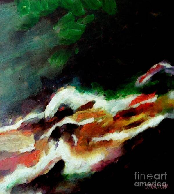 Abstract Poster featuring the painting Dying Swan-abstract by Dragica Micki Fortuna