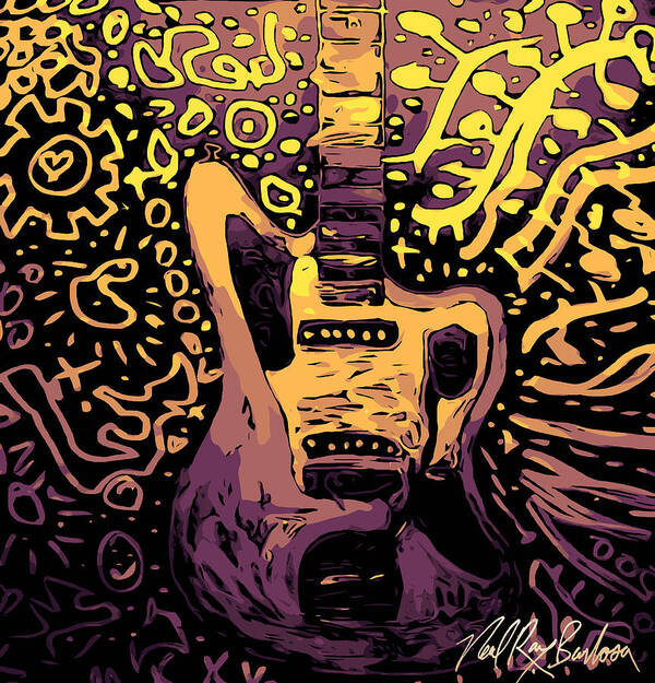 Guitars Music Poster featuring the digital art Guitar Slinger by Neal Barbosa