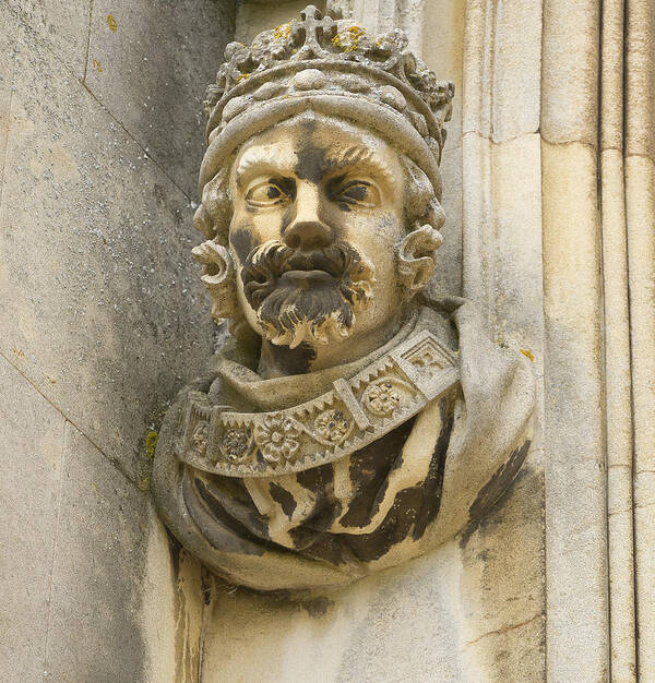 Portrait Poster featuring the photograph King in stone. by Elena Perelman