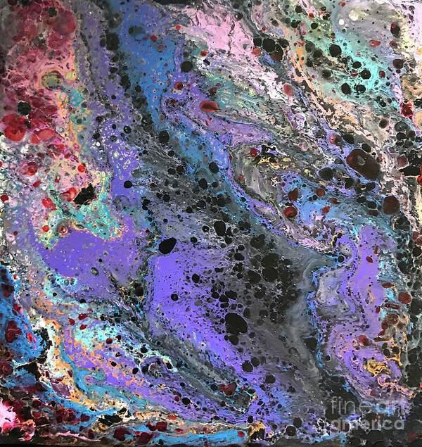 Acrylic Flow Pours Poster featuring the painting Mercury Wars 10 by Sherry Harradence