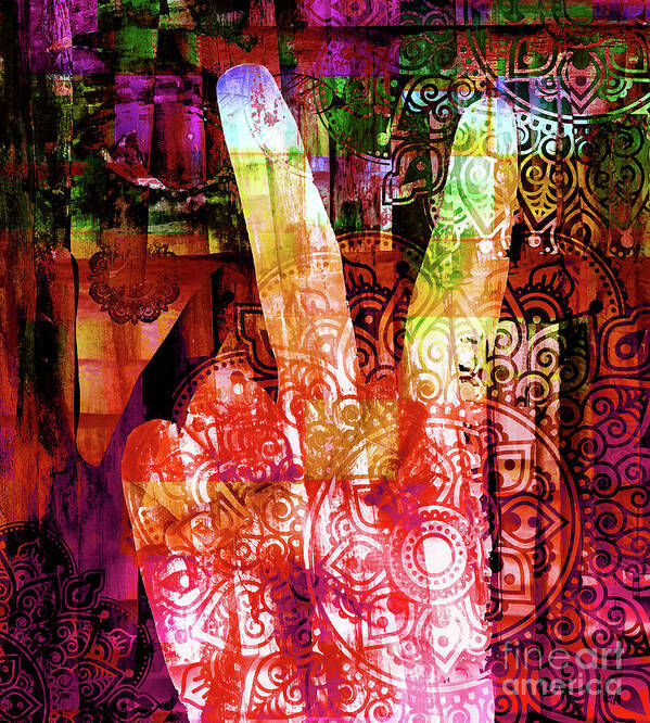 Peace Poster featuring the mixed media Passion For Peace by Stacey Chiew