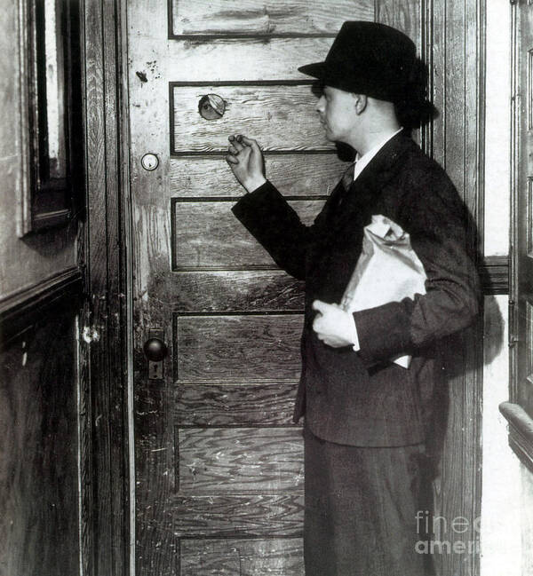 Government Poster featuring the photograph Prohibition, Speakeasy Peephole, 1930s by Science Source