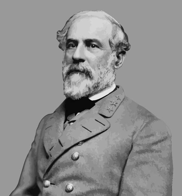 Robert E Lee Poster featuring the painting Robert E Lee - Confederate General by War Is Hell Store