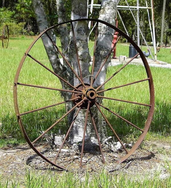 Old Wheel Poster featuring the photograph Rusty Wheel by D Hackett