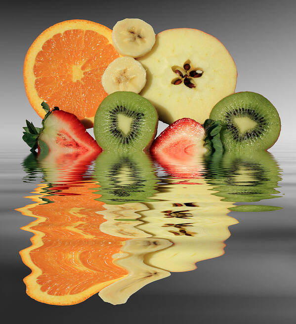 Fruit Poster featuring the photograph Split Reflections by Shane Bechler