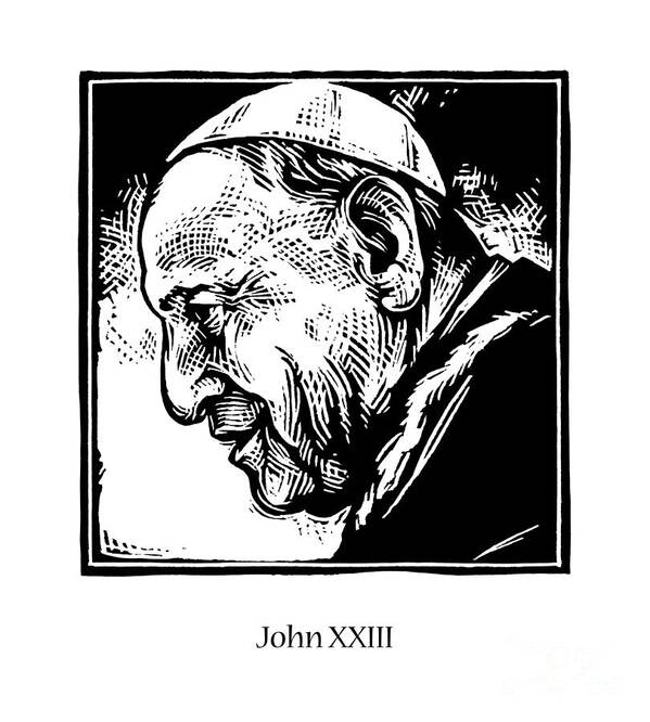 St. John Xxiii Poster featuring the painting St. John XXIII - JLJOX by Julie Lonneman