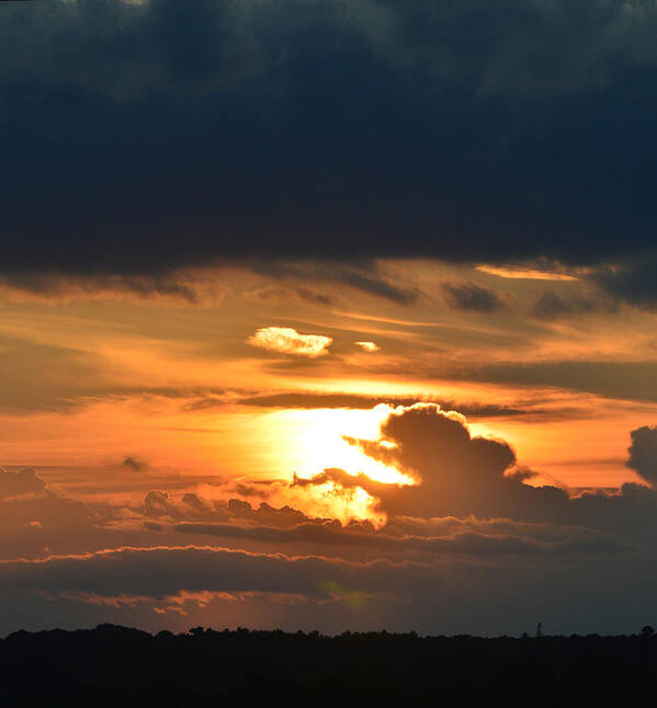 Sunset Poster featuring the photograph Sun And Dark Clouds by Lyle Crump