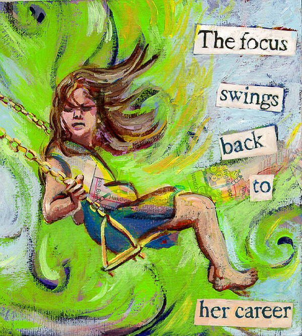 Girl Poster featuring the painting Swing by Tilly Strauss