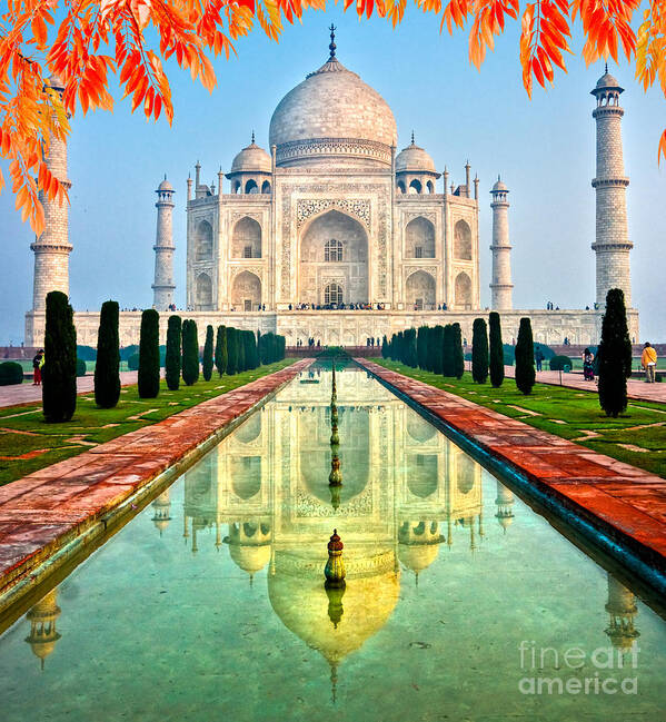 India Poster featuring the photograph Taj Mahal - India by Luciano Mortula