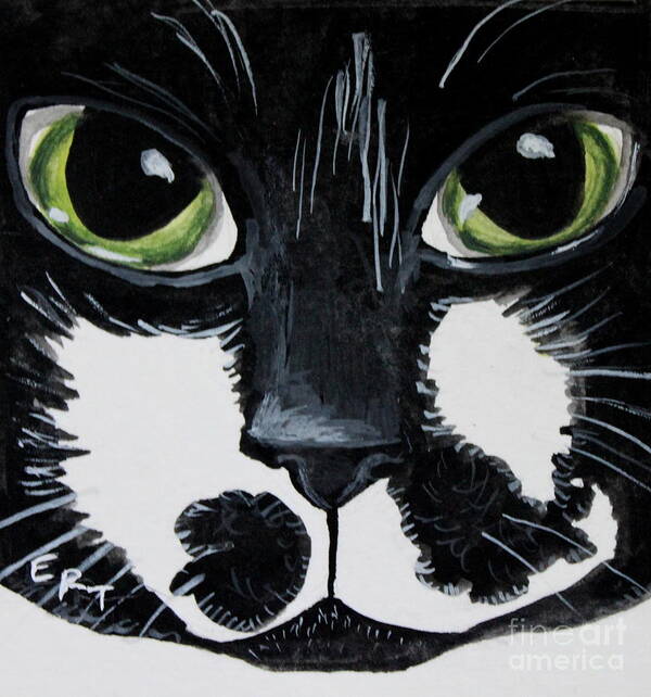 Cats Poster featuring the painting The Tuxedo Cat by Elizabeth Robinette Tyndall