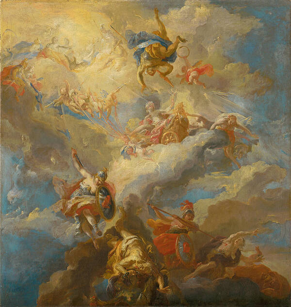 Johann Michael Rottmayr Poster featuring the painting Triumph of Love by Johann Michael Rottmayr