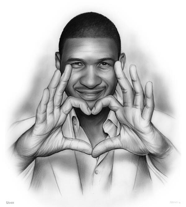 Usher Poster featuring the drawing Usher by Greg Joens
