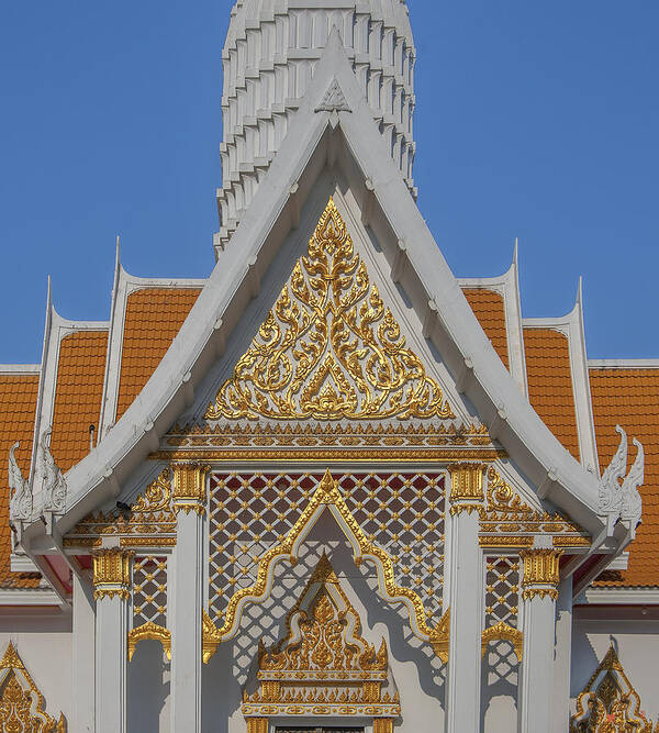 Temple Poster featuring the photograph Wat Chaimongkron Shrine Gable DTHCB0097 by Gerry Gantt