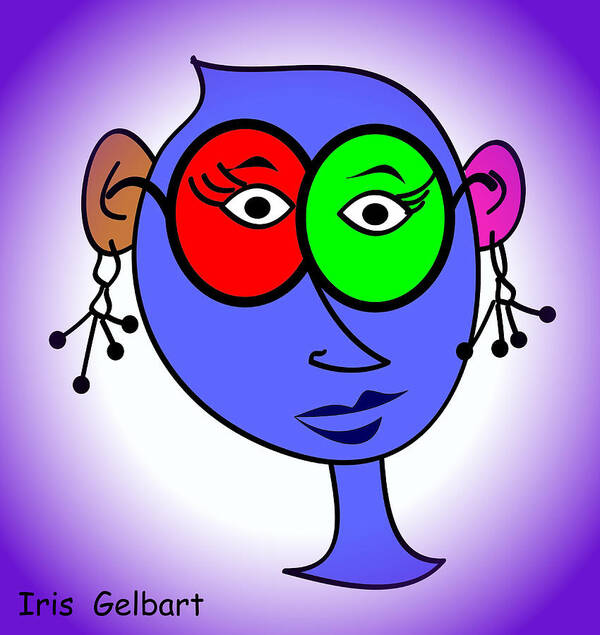 Cartoon Poster featuring the digital art Who is it ? by Iris Gelbart