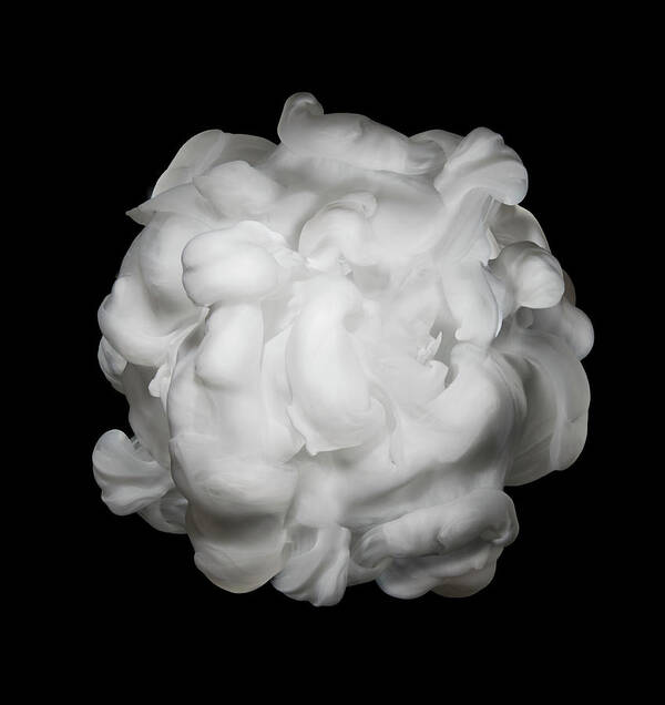 Dissolving Poster featuring the photograph White Ink In Water On Black Background #1 by Biwa Studio