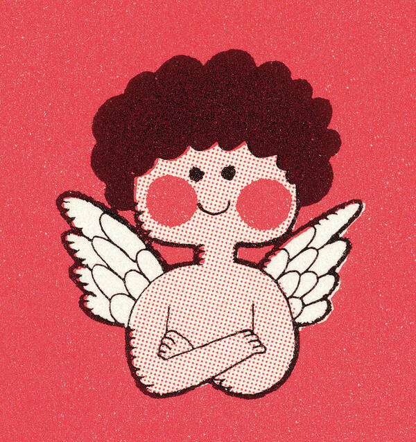 Angel Poster featuring the drawing Cupid With Crossed Arms by CSA Images
