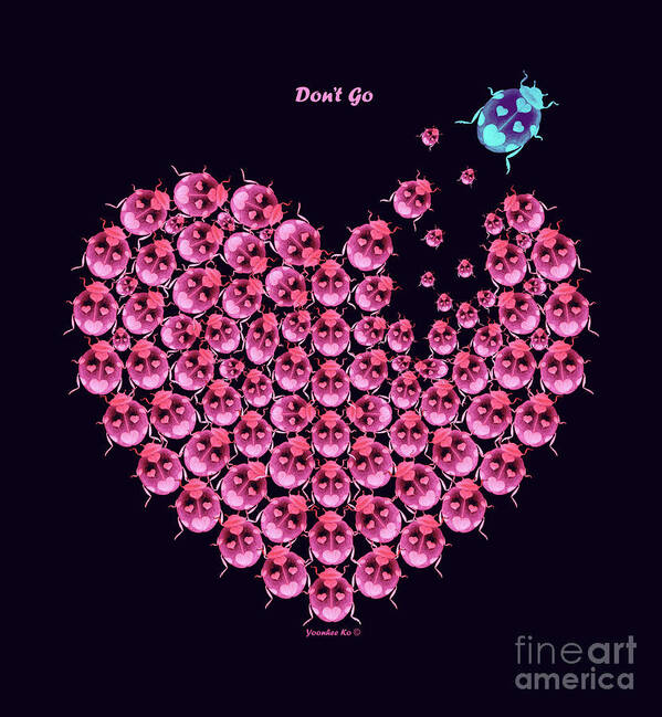 Heart Poster featuring the mixed media Don't Go by Yoonhee Ko