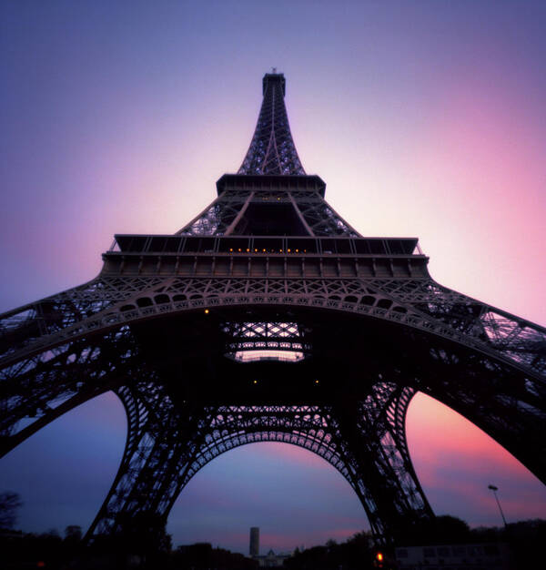 Arch Poster featuring the photograph Eiffel Tower At Sunset by Zeb Andrews