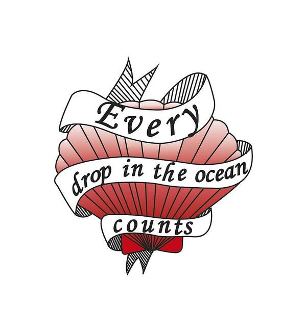 Drawing Poster featuring the drawing Every drop in the ocean counts by Squid Power