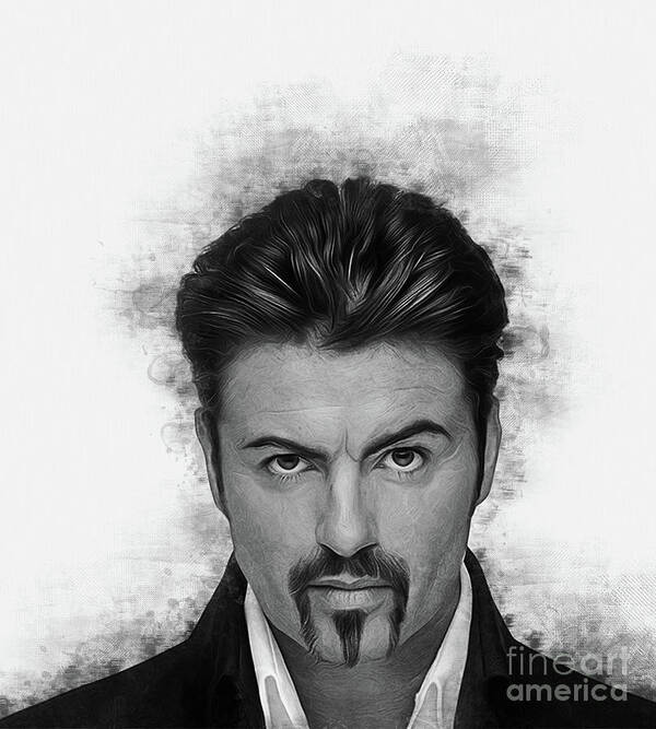 George Poster featuring the digital art George Michael by Ian Mitchell