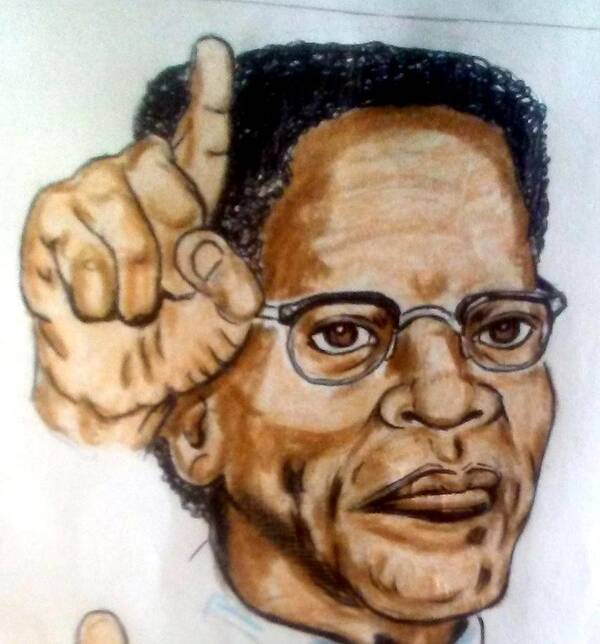 Blak Art Poster featuring the drawing Malcolm X by Joedee