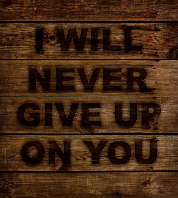 Never Give Up Poster featuring the digital art Never Give Up by Tina Lavoie