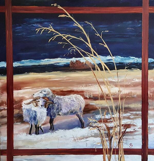 Sheep Poster featuring the painting PHIL and ALICE Navajo Sheep  38 by Cheryl Nancy Ann Gordon