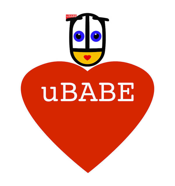 Ubabe Poster featuring the digital art uBABE Love by Charles Stuart