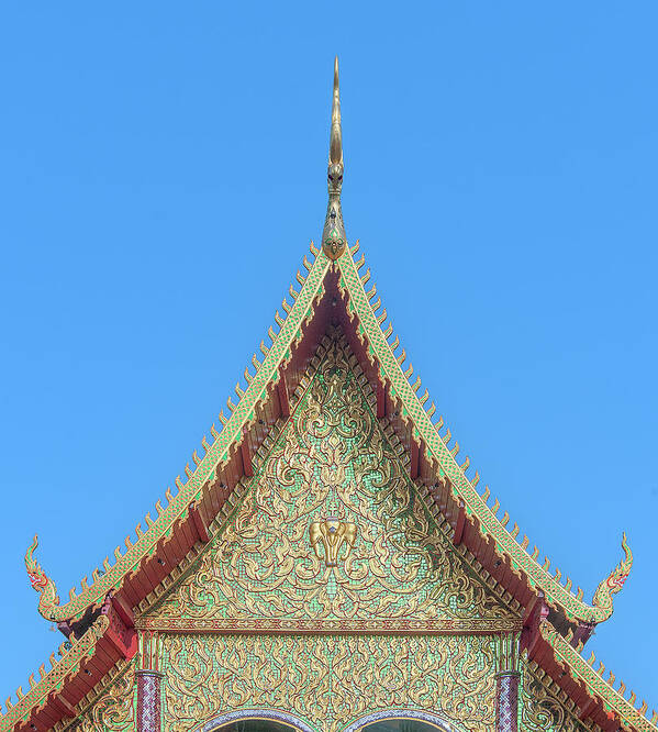 Scenic Poster featuring the photograph Wat Nong Khrop Phra Ubosot Gable DTHCM2663 by Gerry Gantt