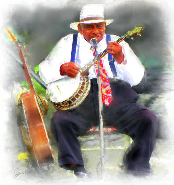 Banjo Poster featuring the painting Banjo Man by Joel Smith