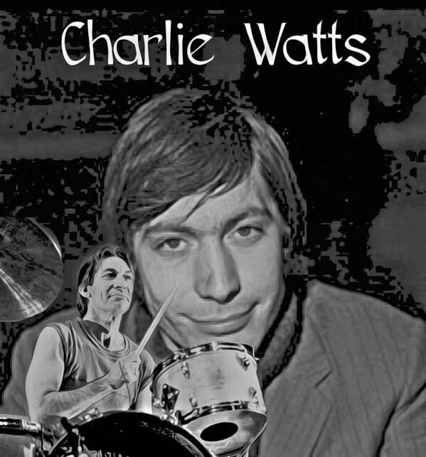 Male Figure Poster featuring the digital art Charlie Watts Series. CHARLIE by Gayle Price Thomas