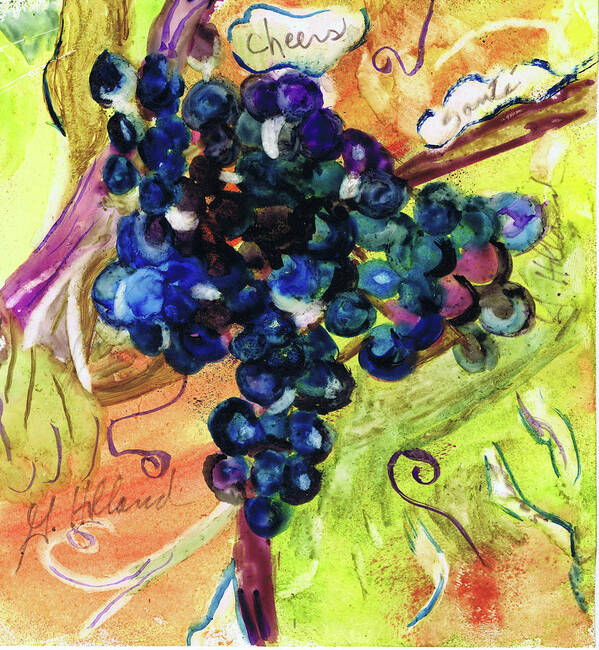 Grape Poster featuring the painting Cheers by Genevieve Holland