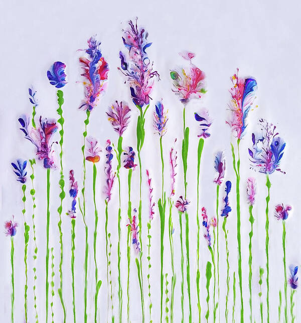Colorful Flowers Poster featuring the painting February flowers by Deborah Erlandson
