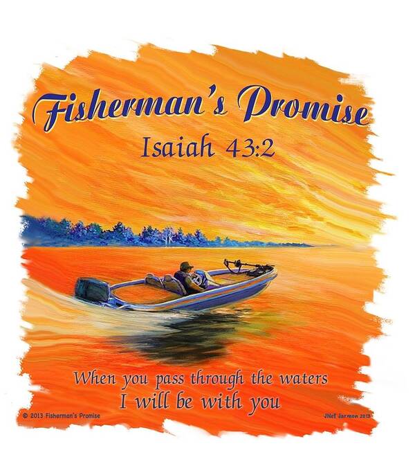 Fishing Poster featuring the painting Fisherman's Promise 1 by Jeanette Jarmon