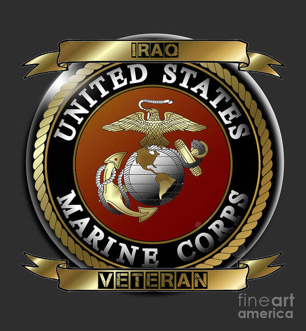 Iraq Poster featuring the digital art Iraq Marine Veteran by Bill Richards