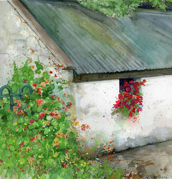 Irish Cottage Painting Poster featuring the painting Irish cottage by Rebecca Matthews
