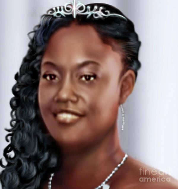 African American Bride Poster featuring the painting Lovely Trena Up Close and Personal by Reggie Duffie